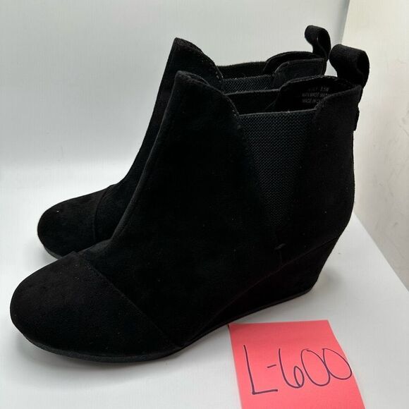 DUNES Women's Wedge Bootie 8.5 WIDE BLACK - Picture 3 of 7